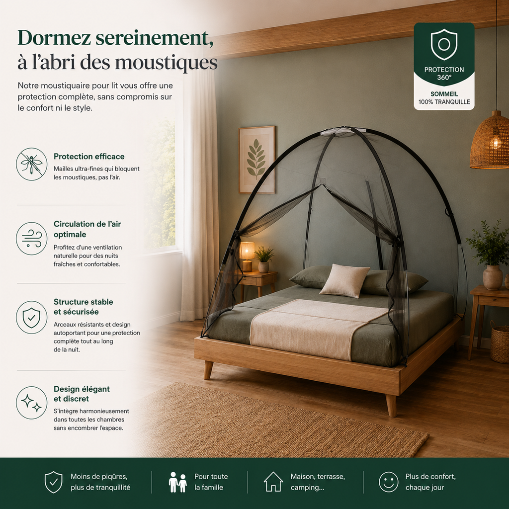 Moustiquaire de Lit 200 x 180 x 135 cm