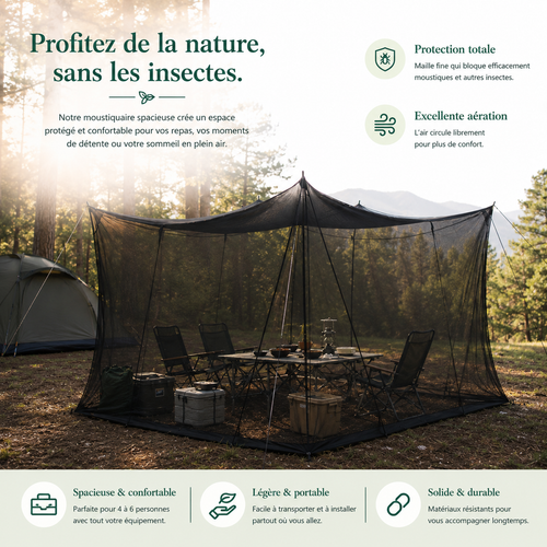Grande Moustiquaire Camping 300x300x250cm