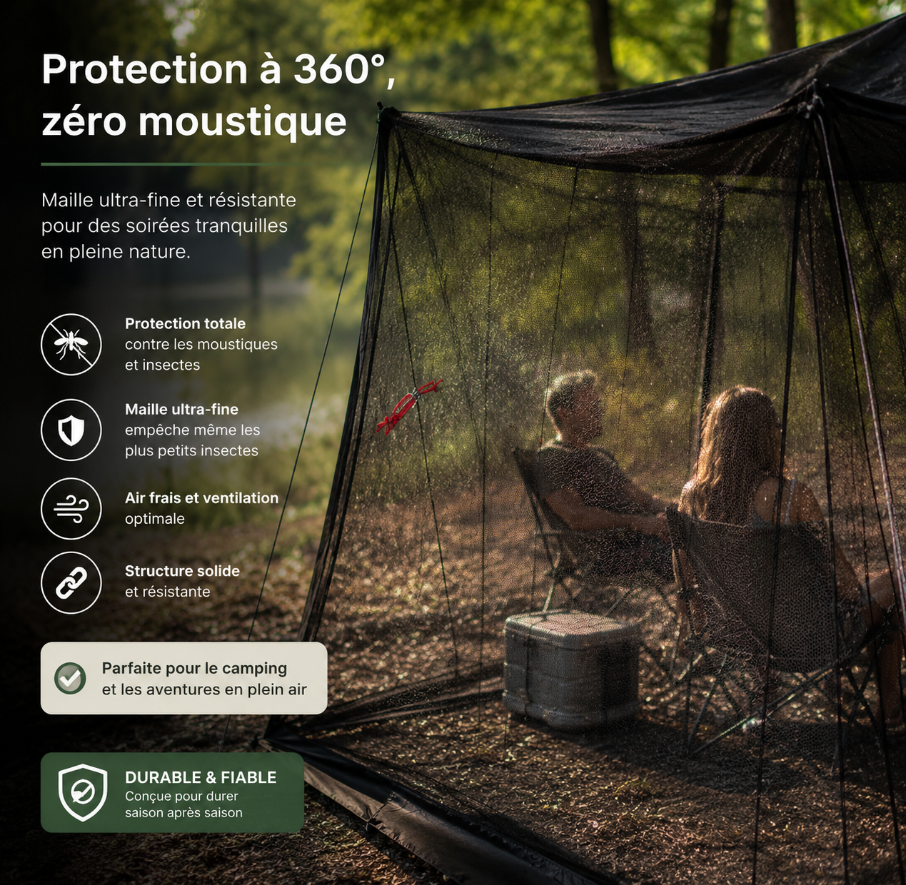 Grande Moustiquaire Camping 300x300x250cm